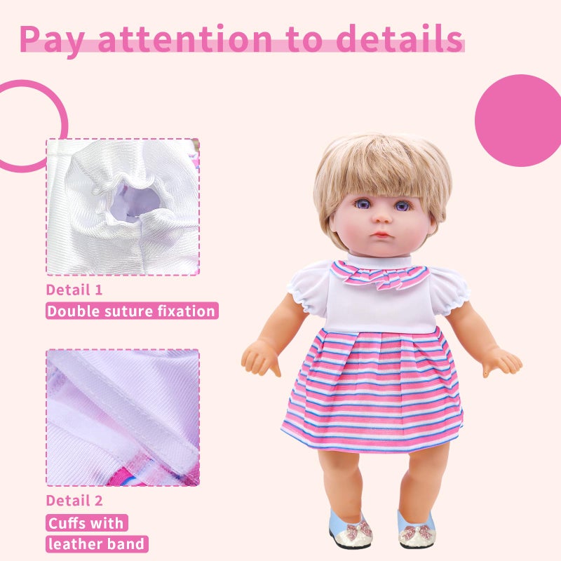 Digabi Alive Baby Doll Clothes - 9 Sets Girl Doll Clothes Dress for 10 11 12 Inch Doll  Doll Outfits Accessories for Baby Doll Girl  Pretty Doll Cloth Handmade Girl Christmas Birthday Gift - Image 4